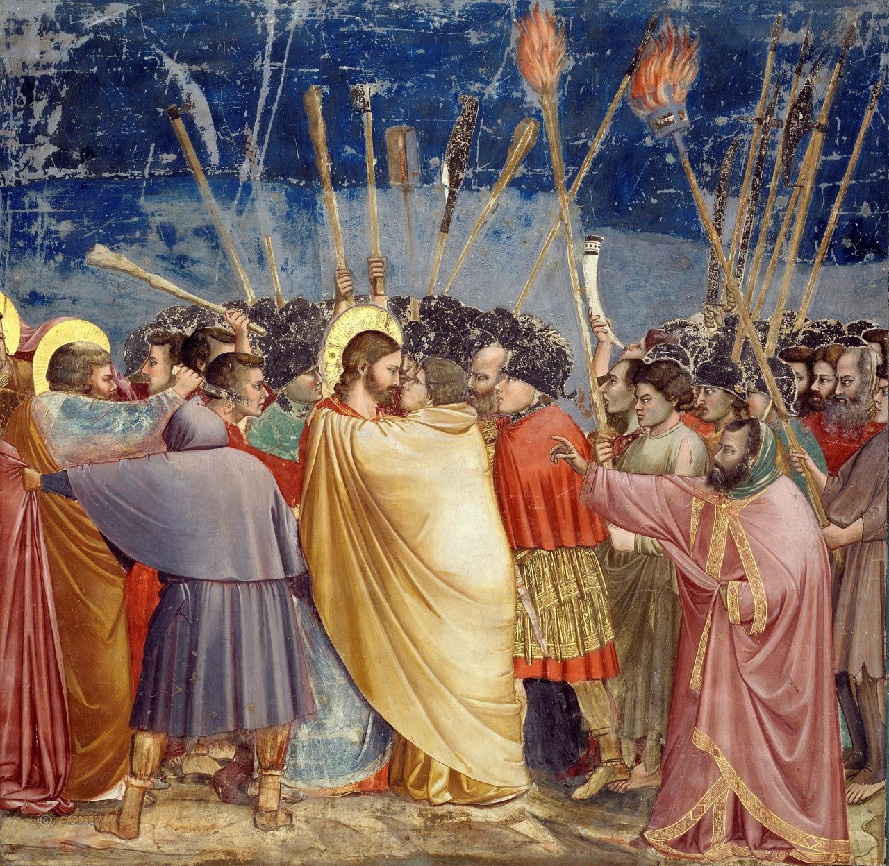 Barvy ve fotografii, Žlutá barva, Jidášův polibek. Giotto Scrovegni (1306)
