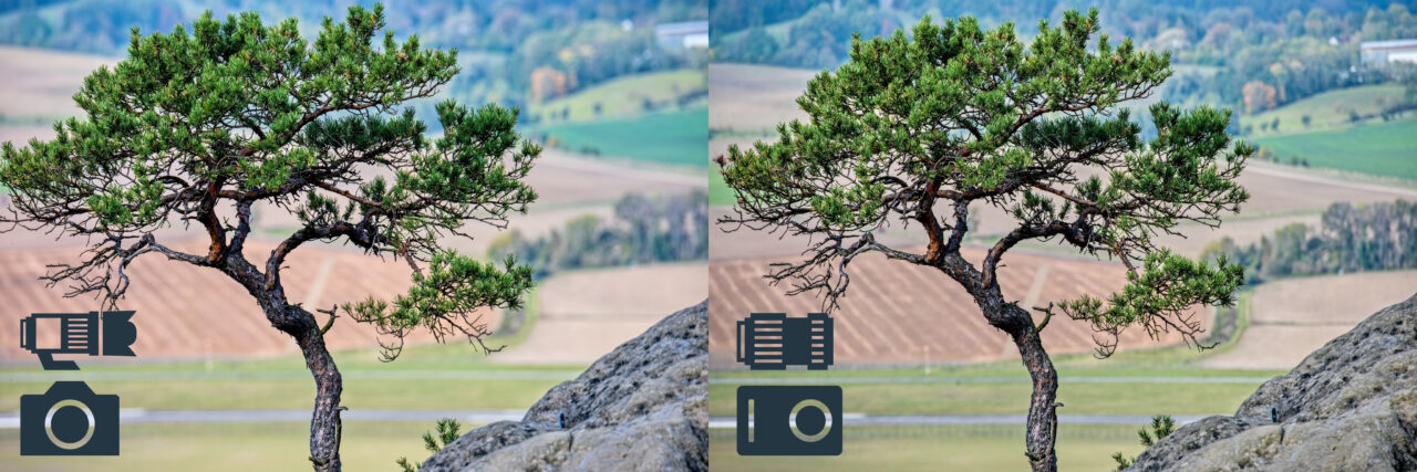 APS-C vs Full-frame, Velikost snímače, srovnání